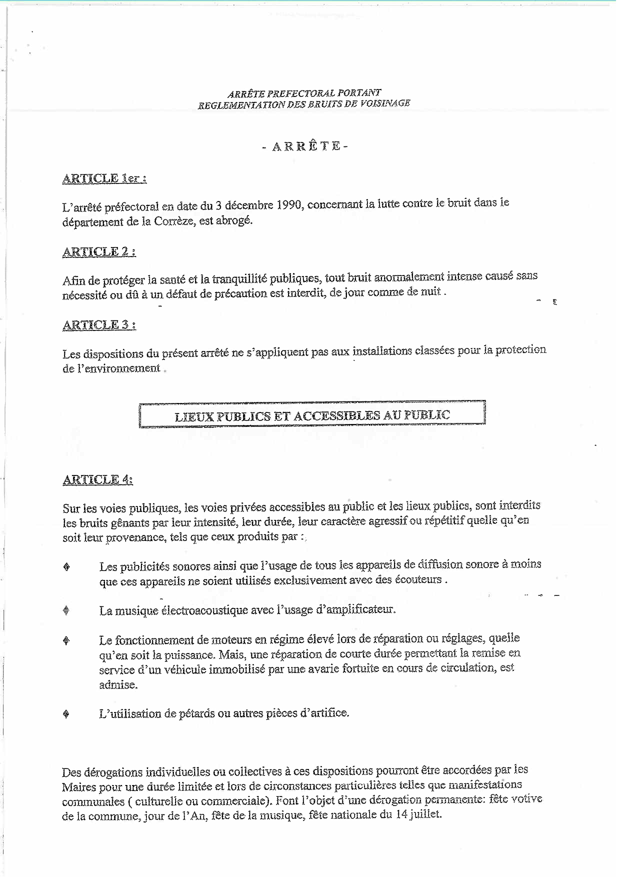 Rappel de la règlementation des bruits de voisinage