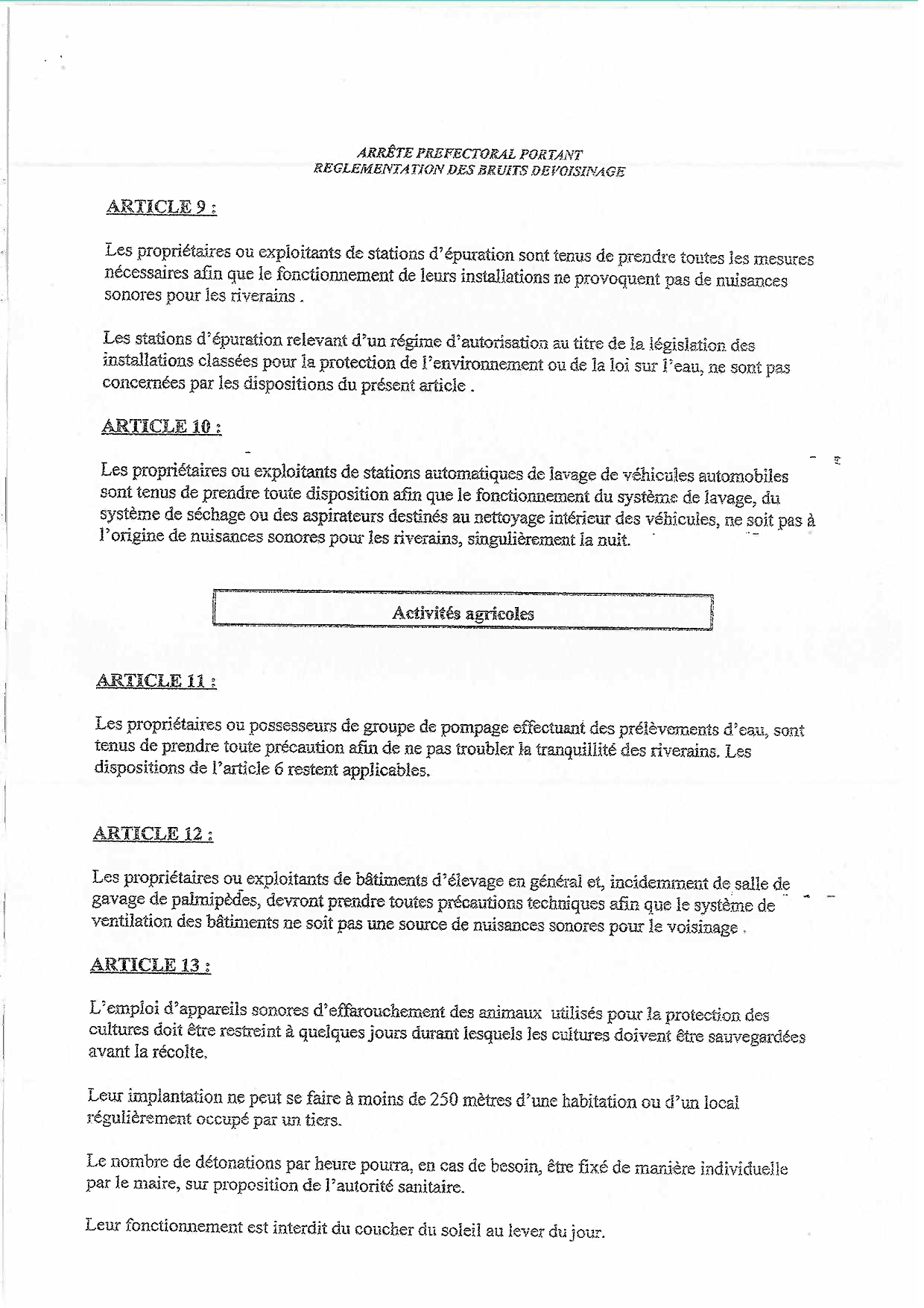 Rappel de la règlementation des bruits de voisinage